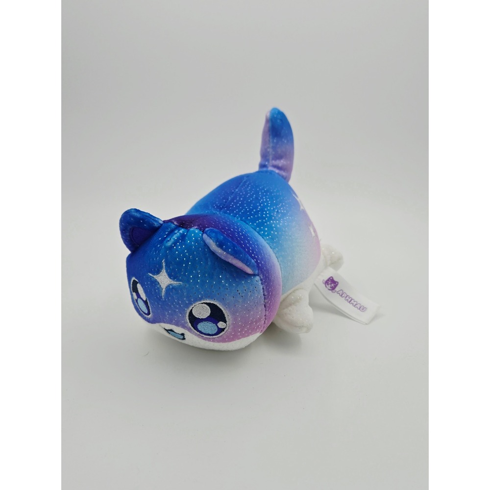 Aphmau MeeMeows 6" Plush Celestial Cat Glitter Galaxy Blue Purple Glitter Star